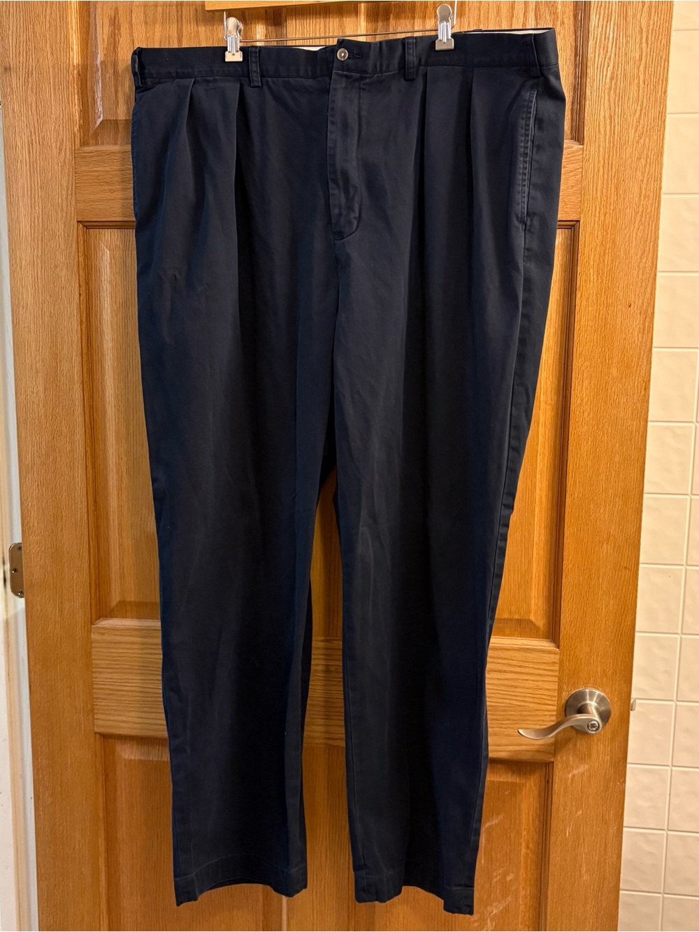 Polo Ralph Lauren Chino Pant Mens 46x34  46BX34 Big Blue Andrew Relaxed  Classic